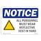 Signmission OSHA Sign, All Personnel Must Wear Reflective With, 10in X 7in Aluminum, 10" W, 7" H, Landscape OS-NS-A-710-L-10124 - alternate 1
